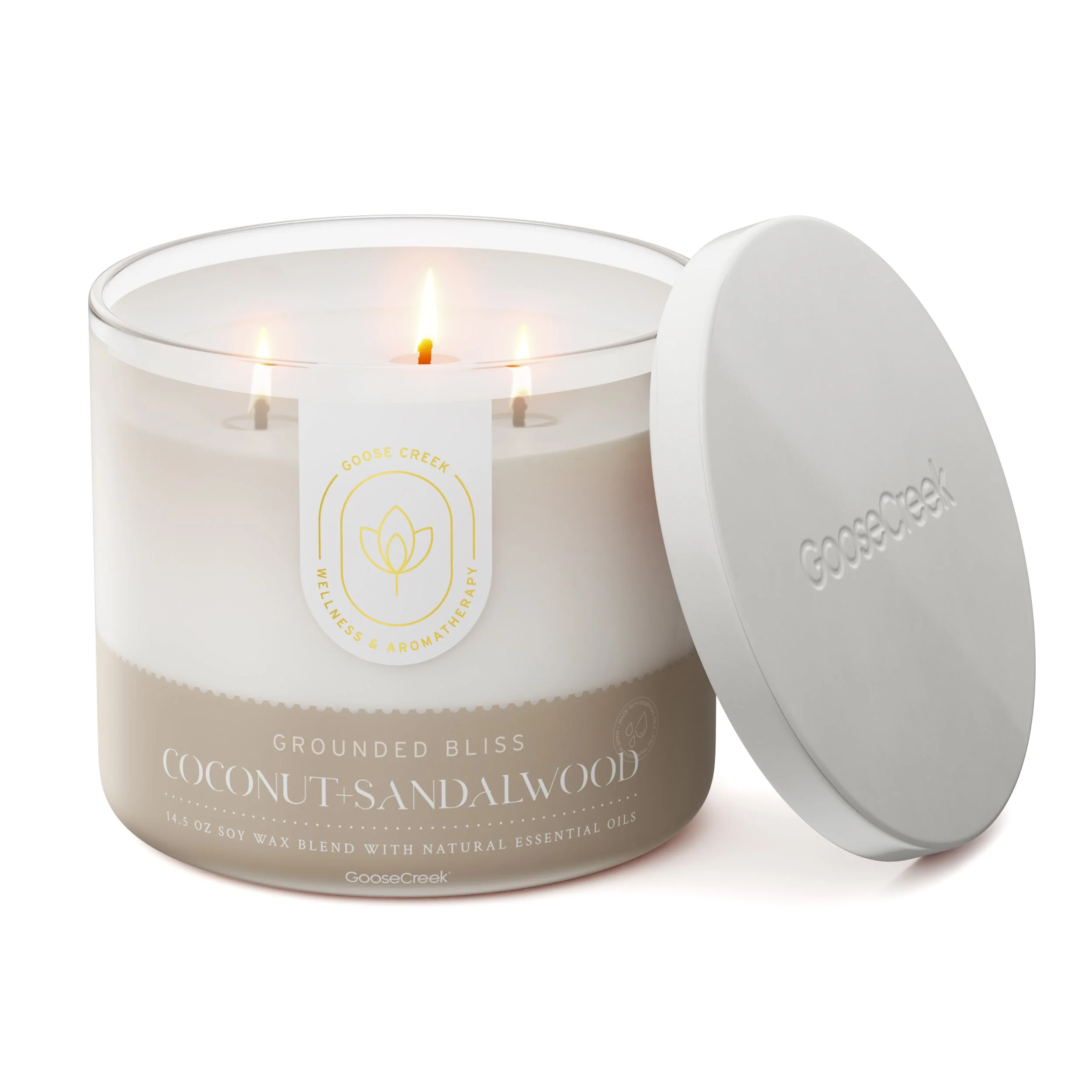 Coconut & Sandalwood Aromatherapy 3-Wick Candle - Image 3