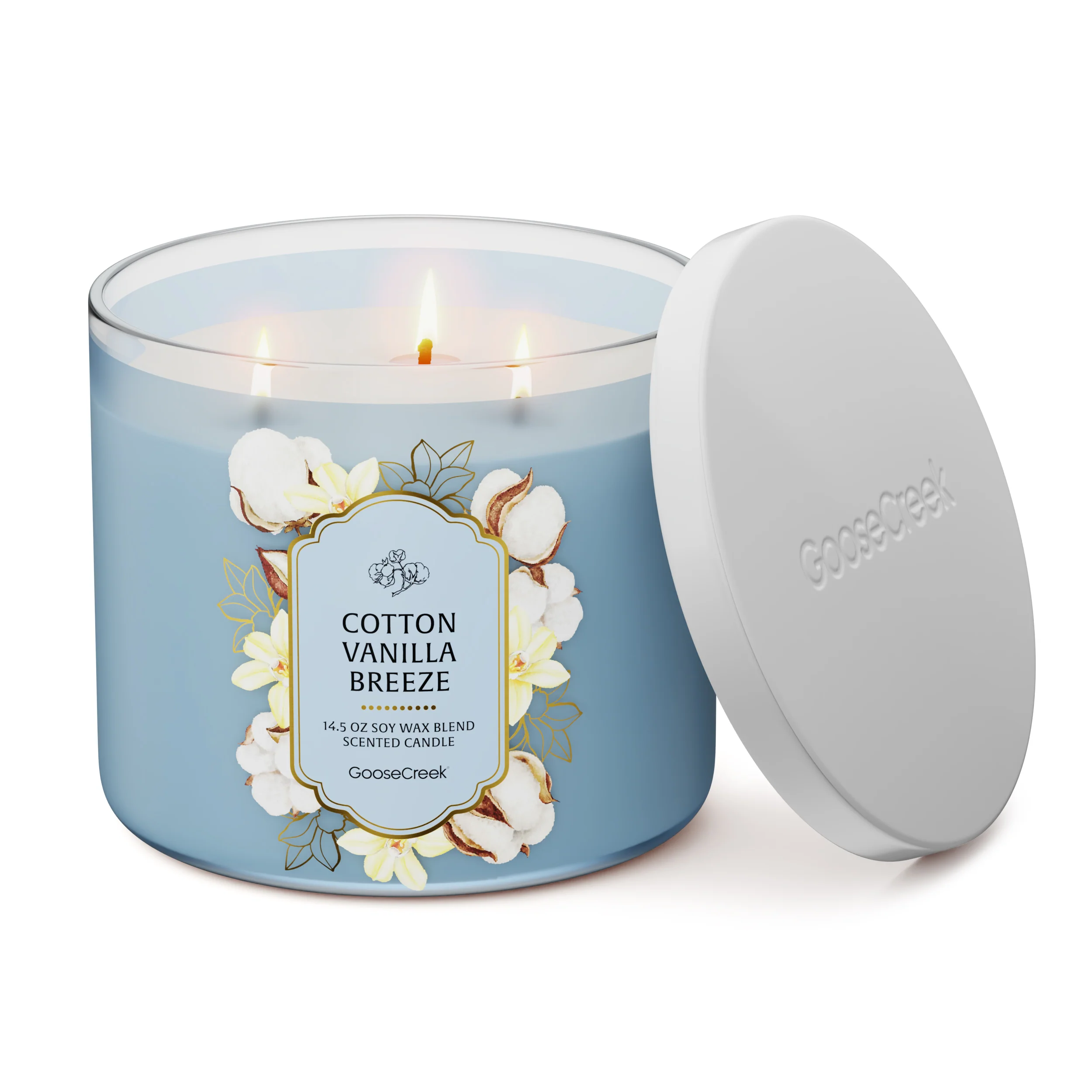 Cotton Vanilla Breeze 3-Wick Candle - Image 3