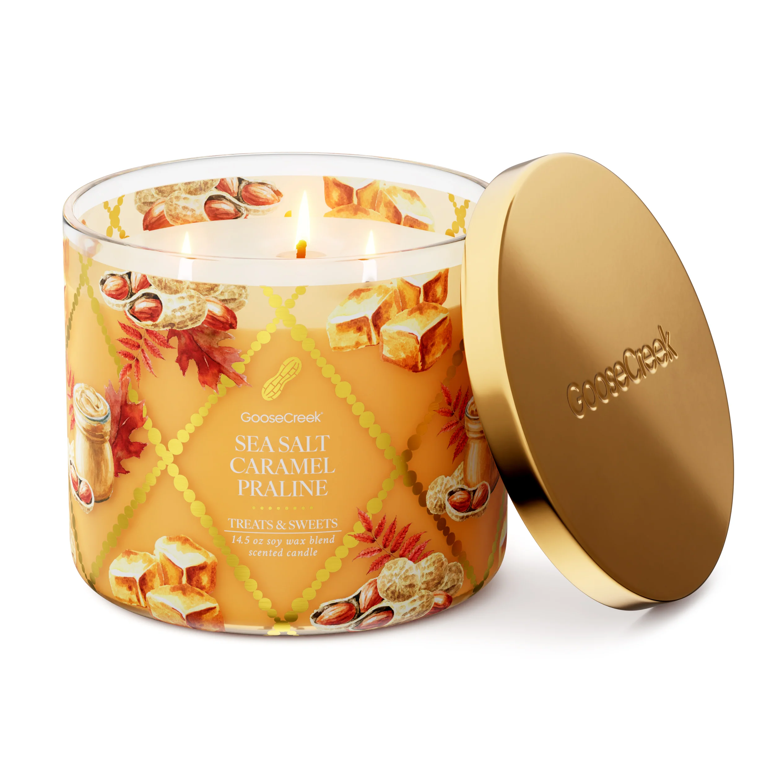 Sea Salt Caramel Praline 3-Wick Candle - Image 3